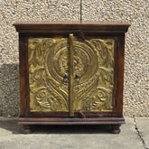 Handmade Indian Furniture Solid Hard Wood Carved 2 Doors Cabinet